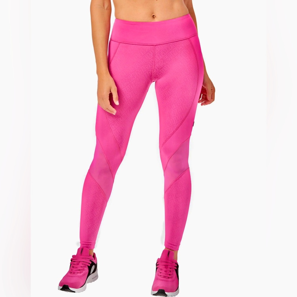 Zumba Mesh panel with clear print ankle leggings